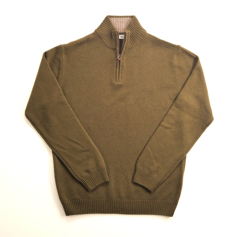 ALPIN col zippé lambswool/cashmere OLIVE