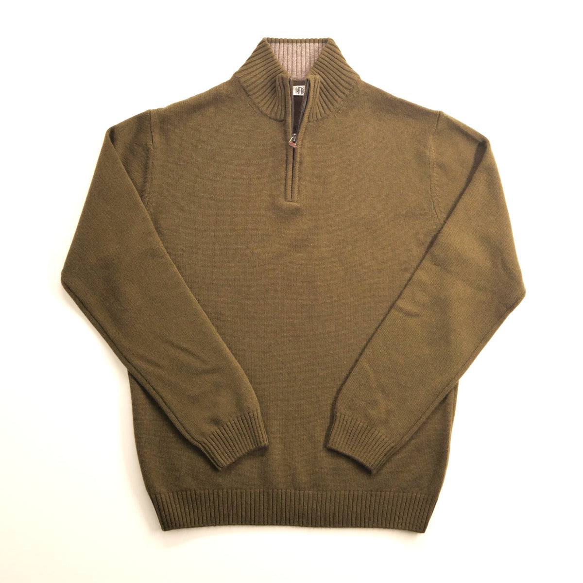 ALPIN col zippé lambswool/cashmere OLIVE