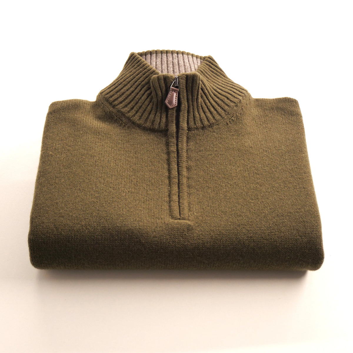 ALPIN col zippé lambswool/cashmere OLIVE