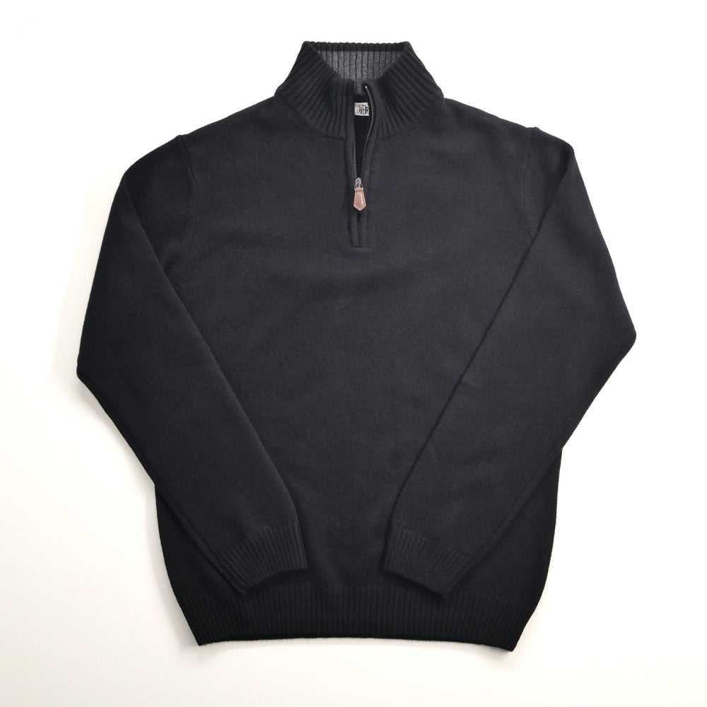 ALPIN col zippé lambswool/cashmere NOIR