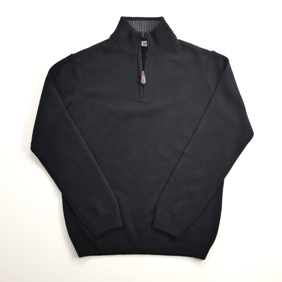 ALPIN col zippé lambswool/cashmere NOIR