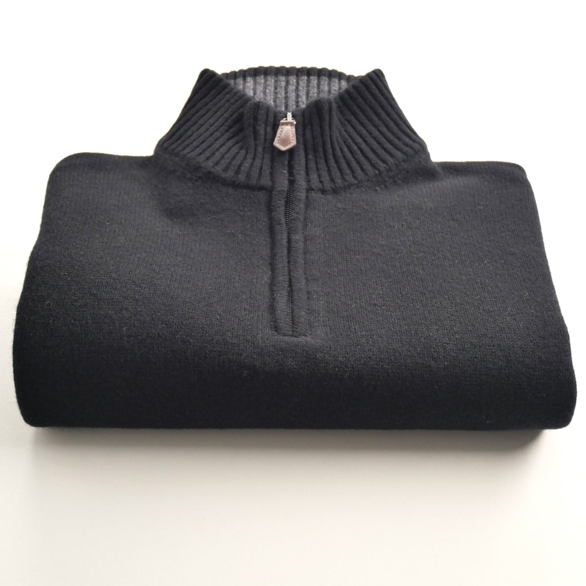 ALPIN col zippé lambswool/cashmere NOIR