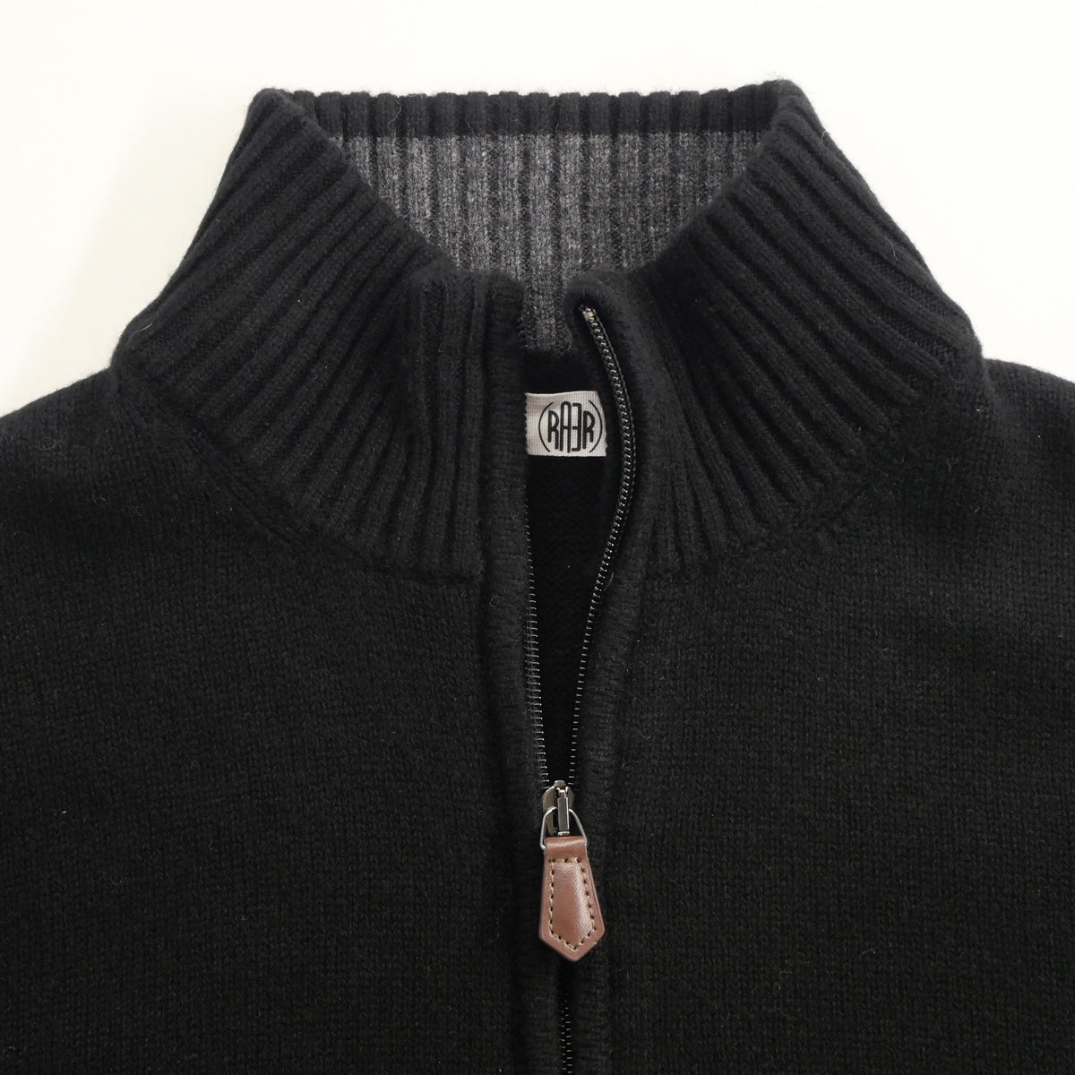 ALPIN col zippé lambswool/cashmere NOIR