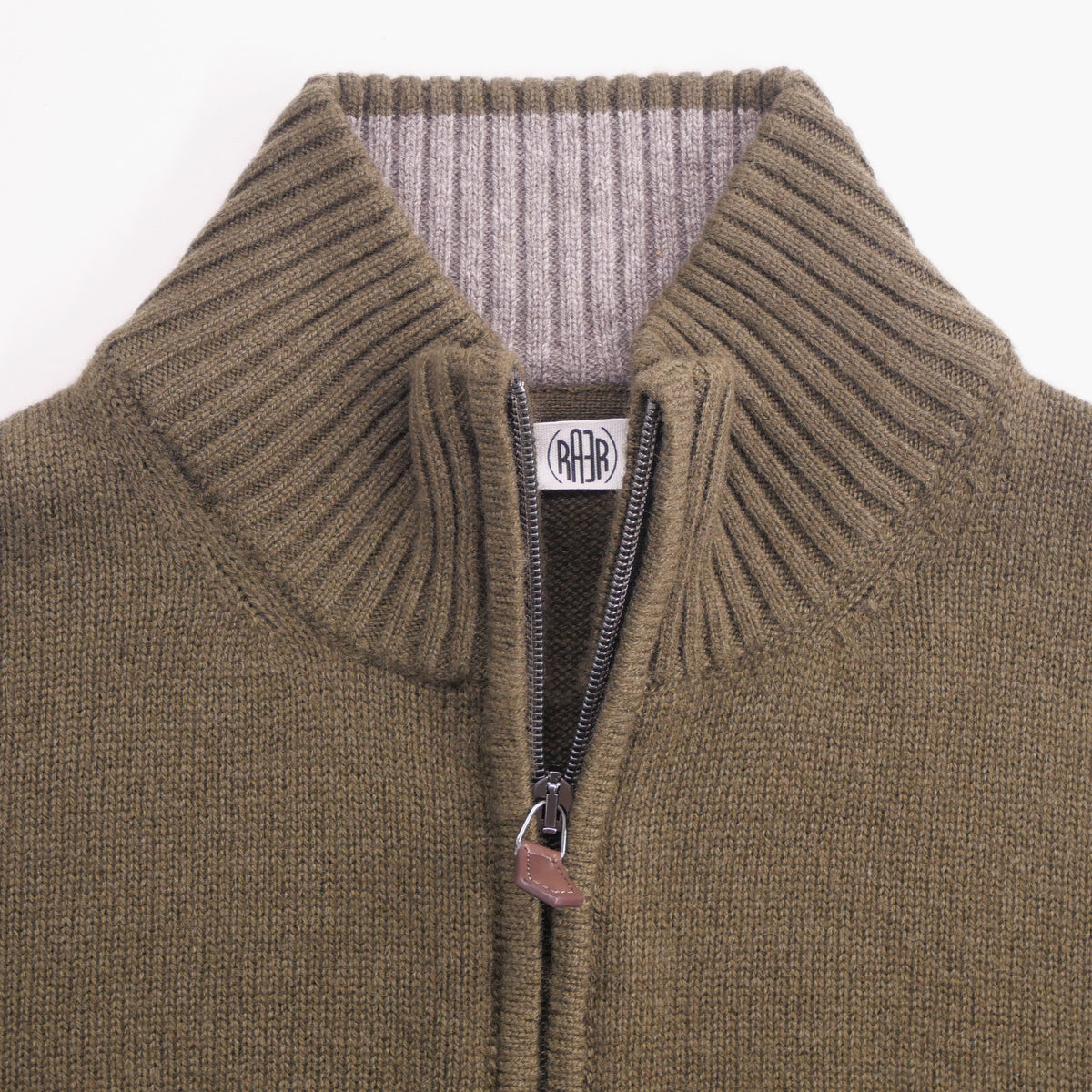 ALPIN col zippé lambswool/cashmere OLIVE