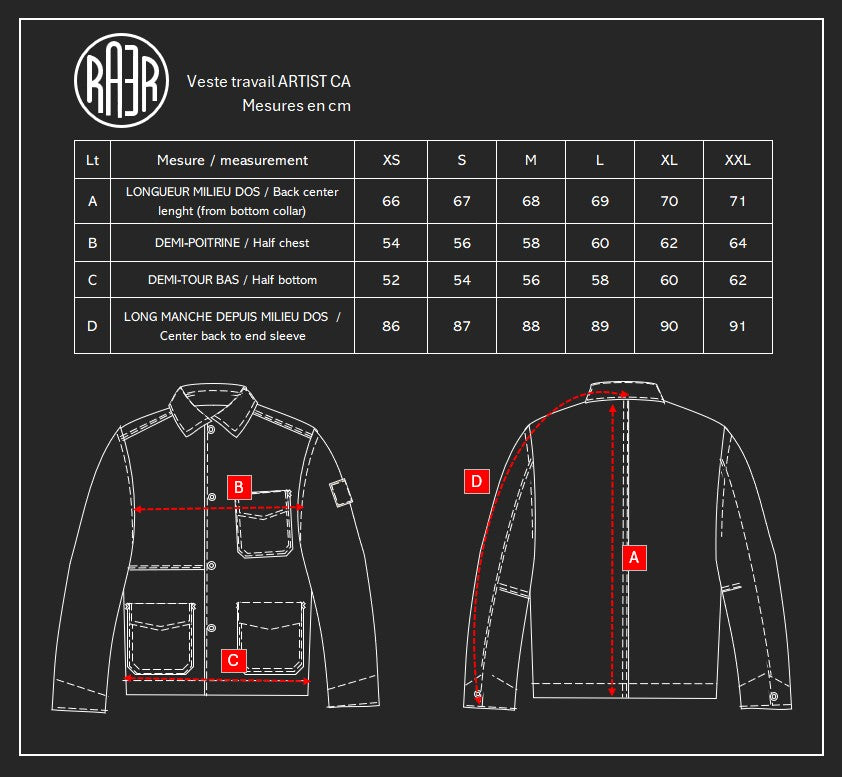 ARTIST veste HOMME Armalith NOIR (CEE / AA)
