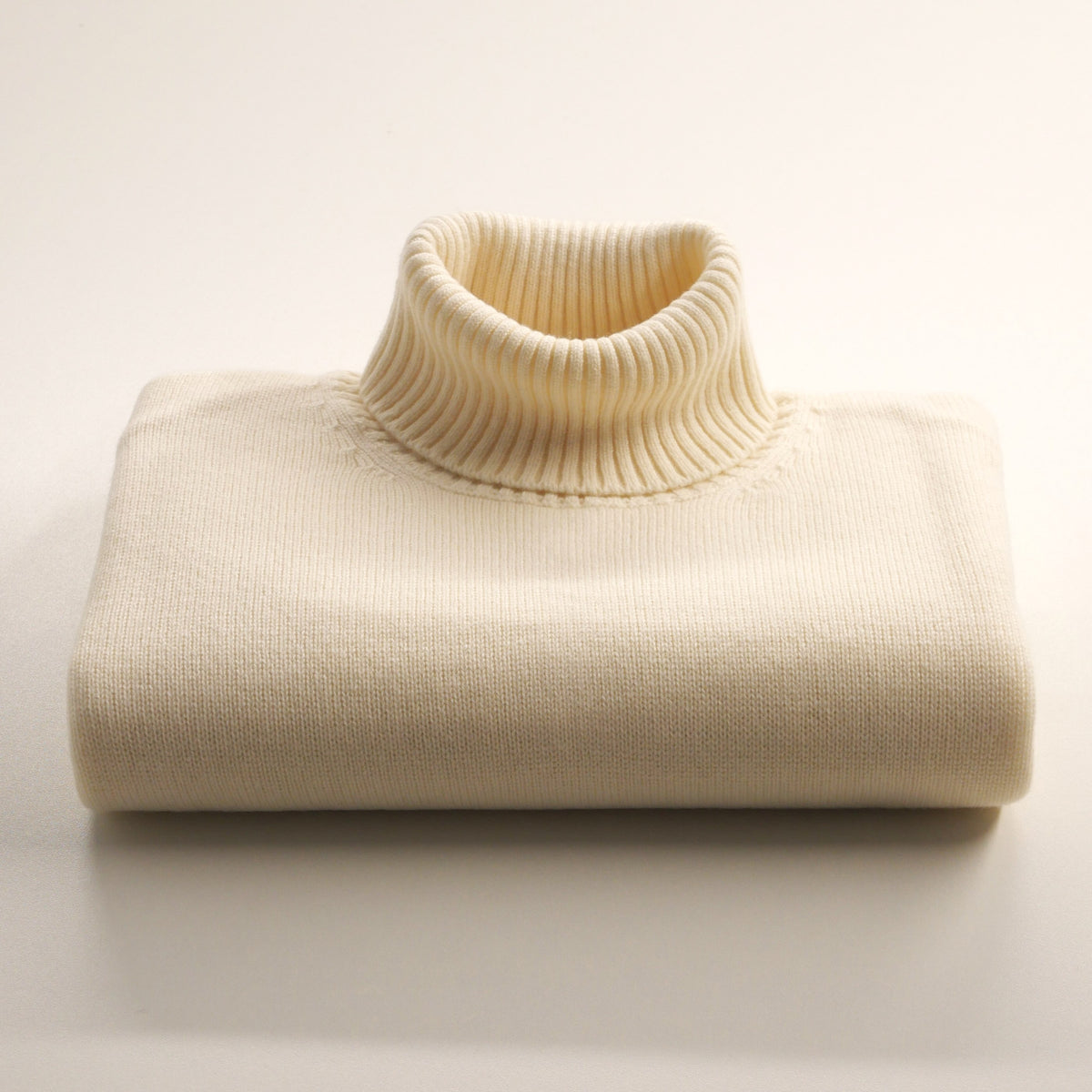 ASPEN col roulé lambswool/cashmere ECRU