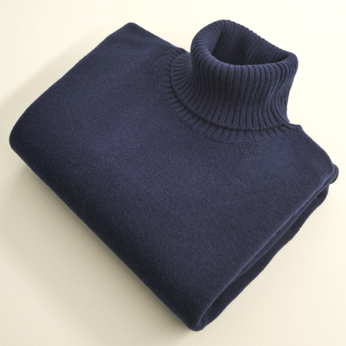 ASPEN col roulé lambswool/cashmere MARINE