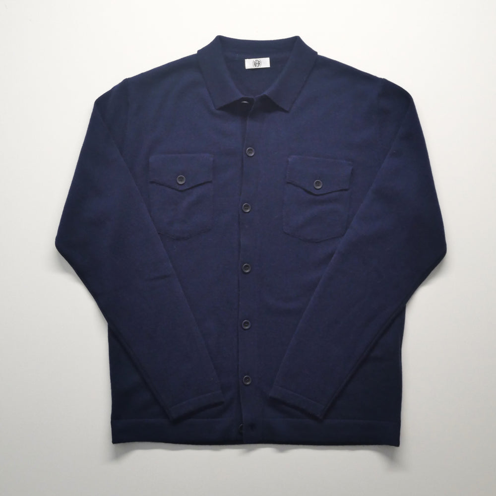 AYTON cardigan lambswool/cashmere MARINE