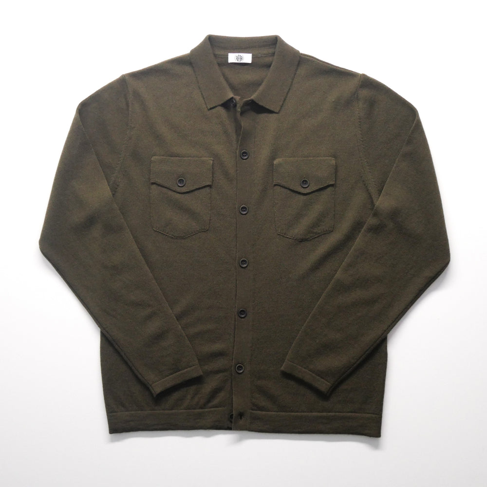 AYTON cardigan lambswool/cashmere OLIVE