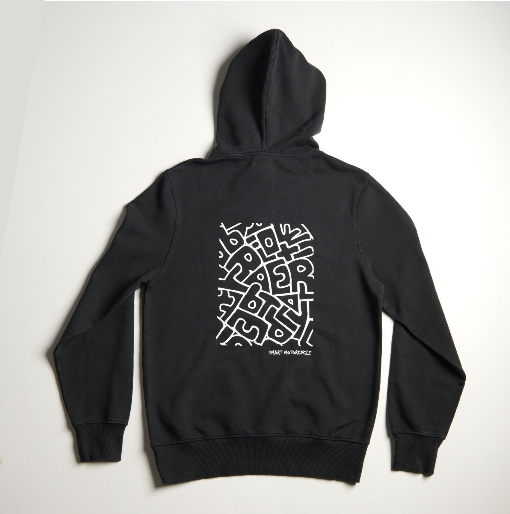 REGULAR hooded sweatshirt with HANDSCRAFT pattern BLACK VINTAGE