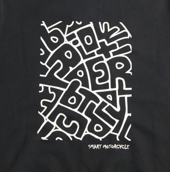 REGULAR hooded sweatshirt with HANDSCRAFT pattern BLACK VINTAGE