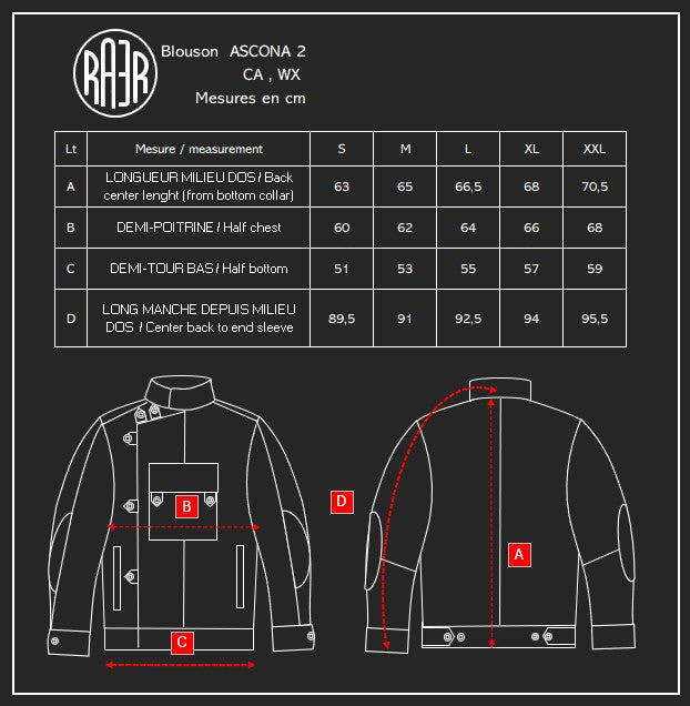 ASCONA 2 WX NOIR veste HOMME série limitée 12ex