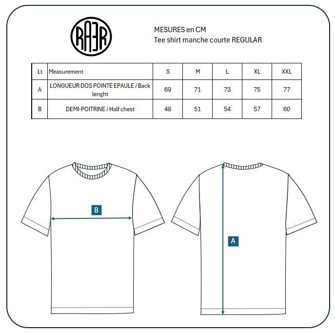 Tee-shirt MC REGULAR motif ORIGINAL GRIS CHINE & BLEU